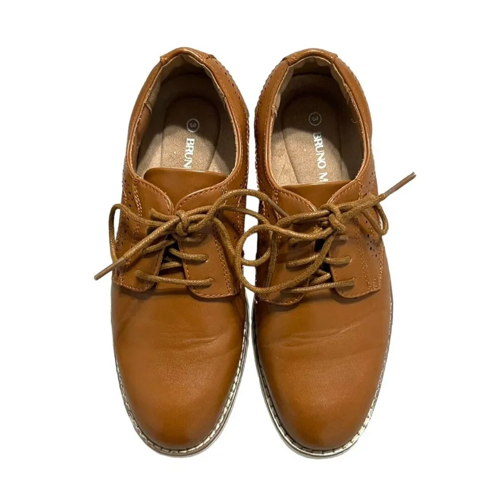 Bruno Marc 3 (Big Kid) Brown Leather Oxford Shoes